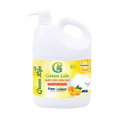 Nước rửa chén 6in1 (Hương cam) 1,6 lít