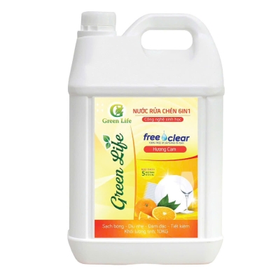 Nước rửa chén 6in1 (Hương cam) 10 lít